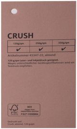 Spalvotas tekstūrinis dizaino popierius  CRUSH almond 72x102cm 250 g/m²