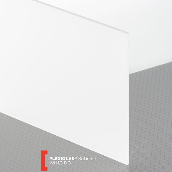 Plexiglas Satinice (3050x2030x10mm) WH10 DC balta