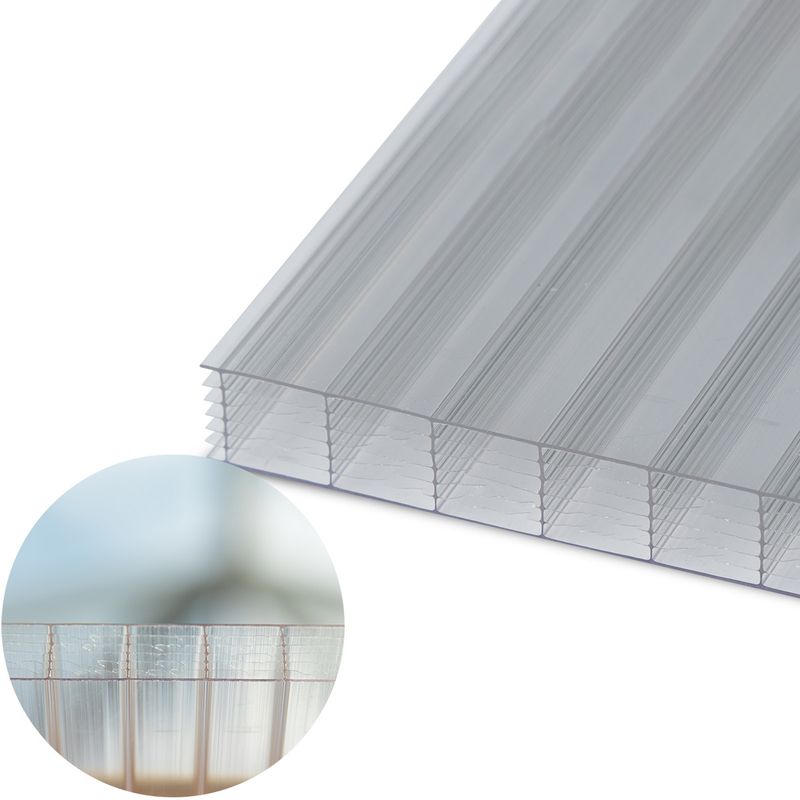 Polikarbonato plokštė PC Multiclear Box 7w 6000x2100x16 mm, 6 kameros, skaidri 2,7kg/m2