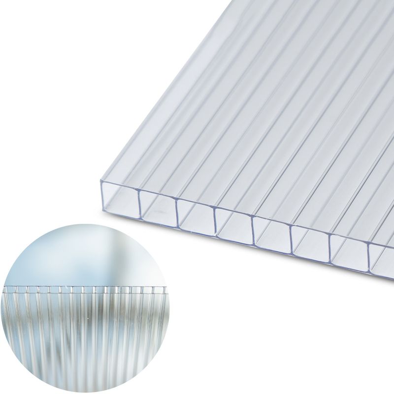 Polikarbonato plokštė PC Multiclear Box 13000x2100x10 mm, 1 kameros, skaidri 1,7kg/m2