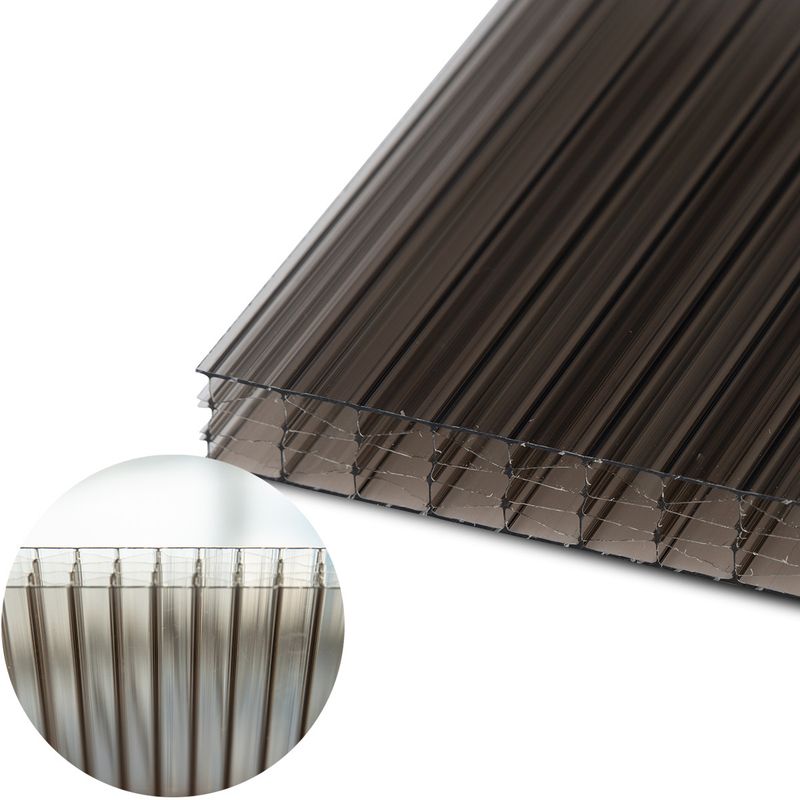 Polikarbonato plokštė PC Multiclear STRONG 6000x2100x16 mm, X kameros, bronzinė 2,5kg/m2