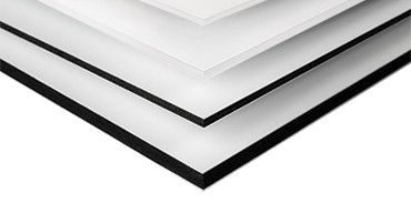 PVC putų plokštė Palboard DF (3050x2030x5mm) balta/juoda/balta su dvipuse apsaugine plėvele