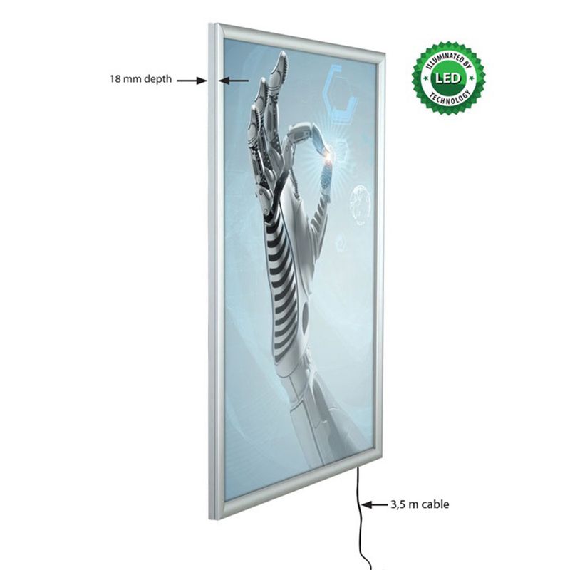 Aliumininis Click MT SMART Best Buy 25mm šviečiantis LED rėmelis A1 vienpusis