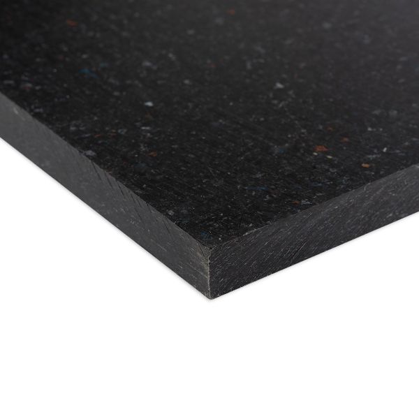 Polietileno plokštė PE 1000R confetti (2000x1000x80mm) juoda 74,5 Kg/m2