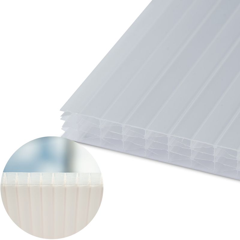 Polikarbonato plokštė PC Multiclear STRONG 6W 6m 6000x2100x16 mm X kameros, opal 2,5kg/m2