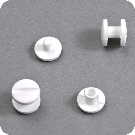 Plastmasiniai varžtai knygoms, d-5mm, ilgis 5mm (balti)