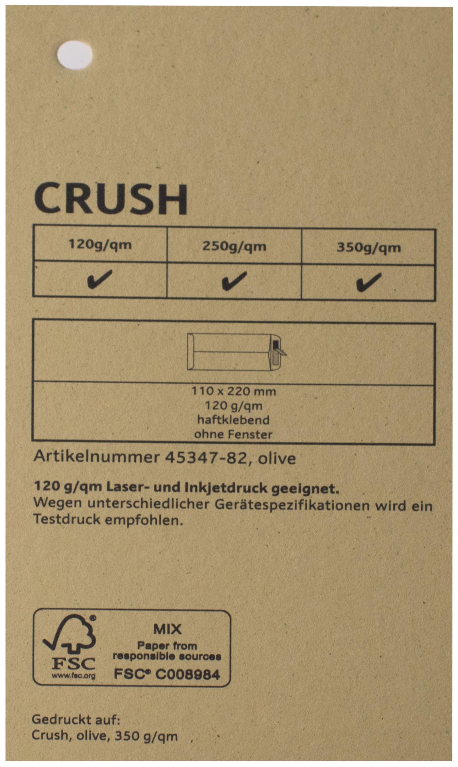 Spalvotas tekstūrinis dizaino popierius  CRUSH olive 72x102cm 250 g/m²