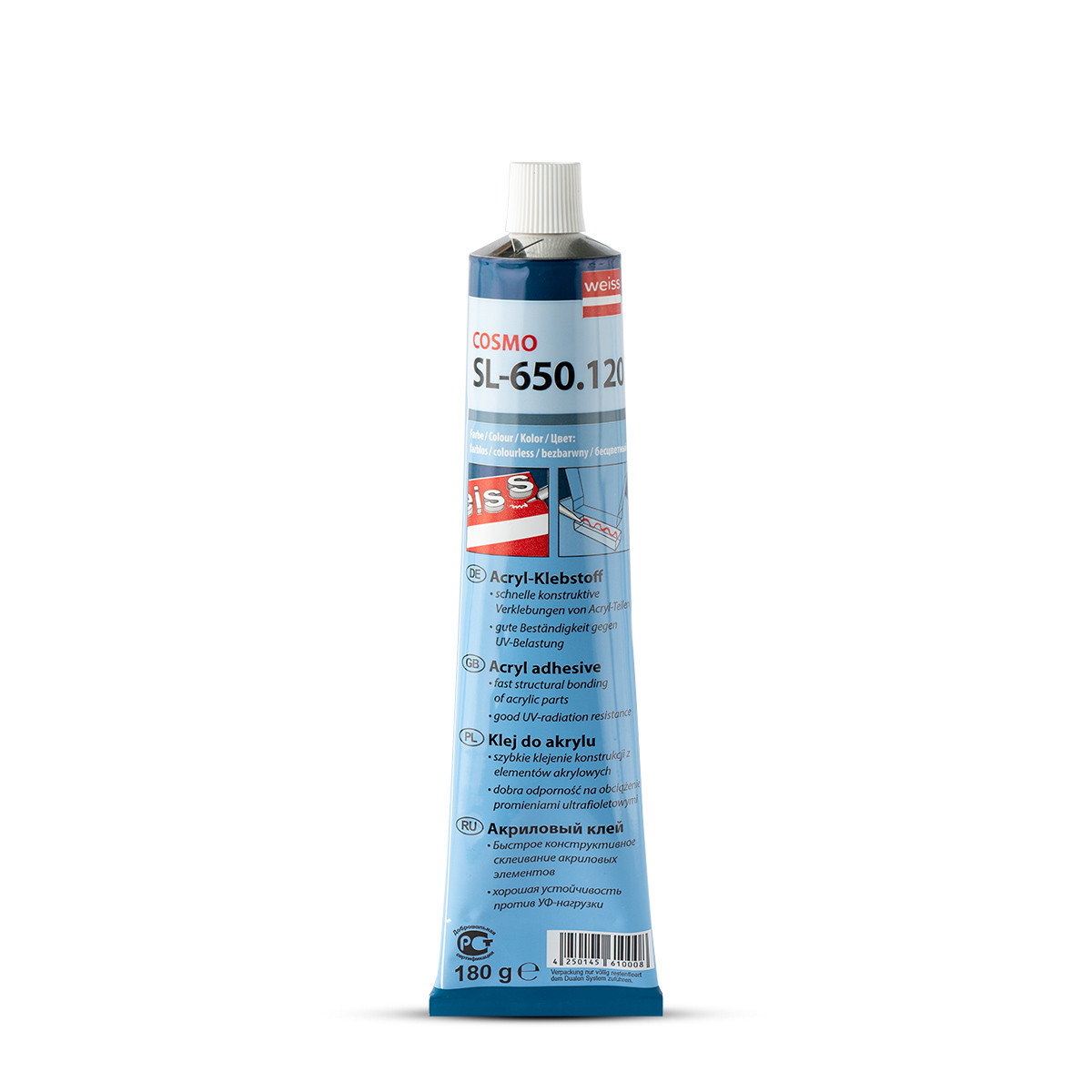 Klijai Cosmofen PMMA SL-650.120 skaidrūs, 180 g