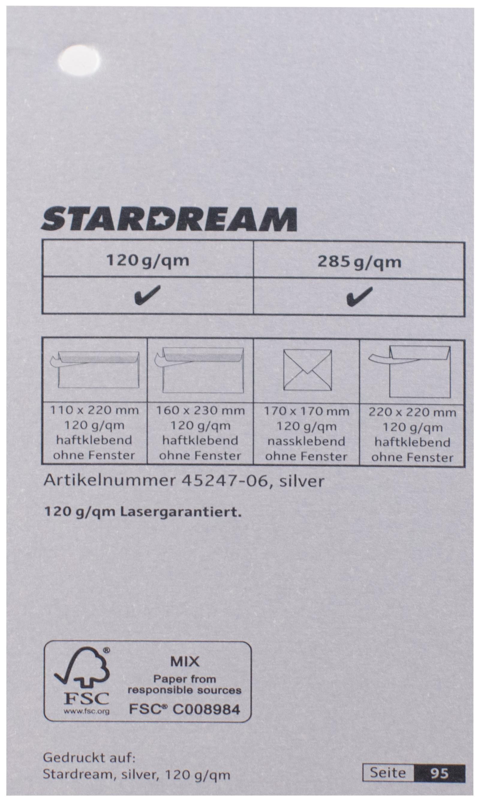Metalizuotas popierius Stardream silver 285g/m2 72x102 cm sidabro sp.