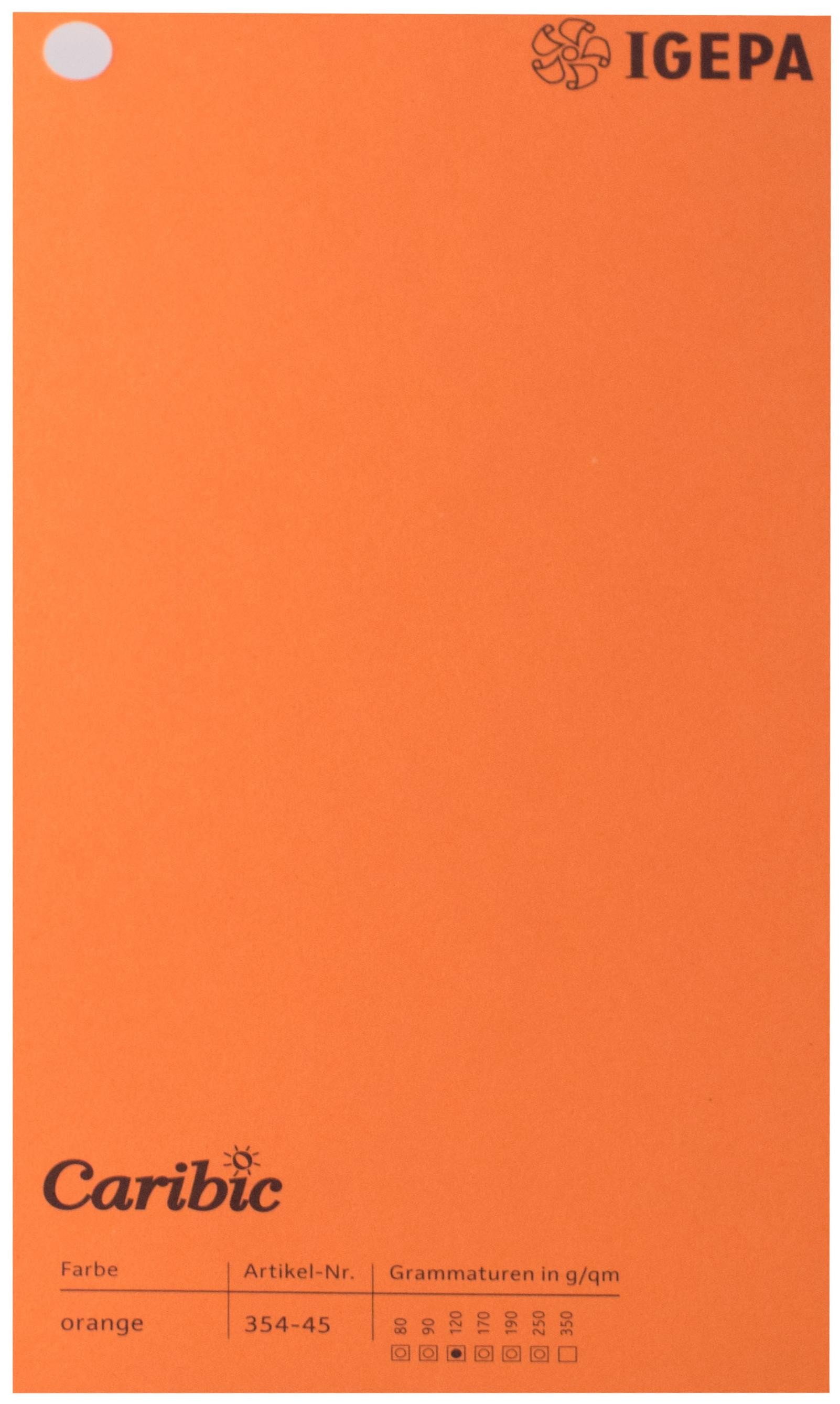 Spalvotas popierius Caribic Nr.45 250g/m2 65x92 cm (oranžinė)