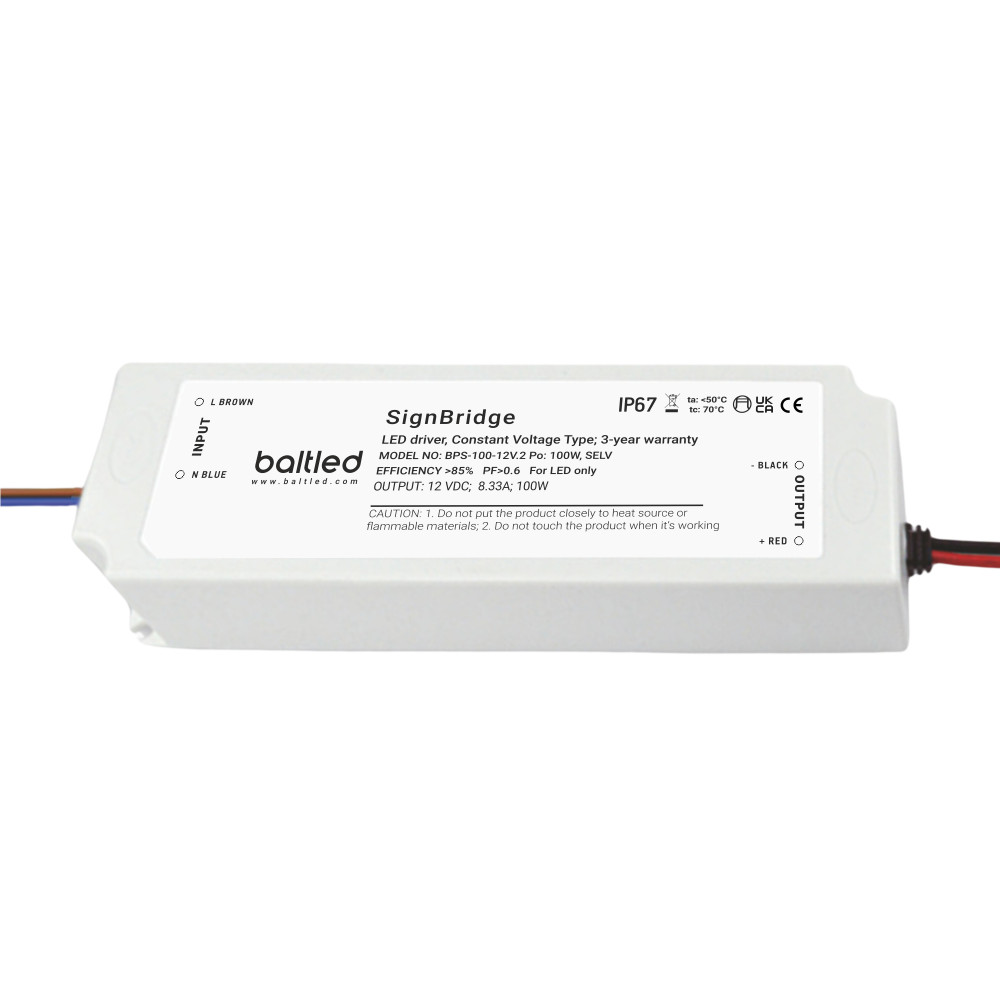 LED Maitinimo šaltinis BaltLED Signbridge Plus 100W IP67