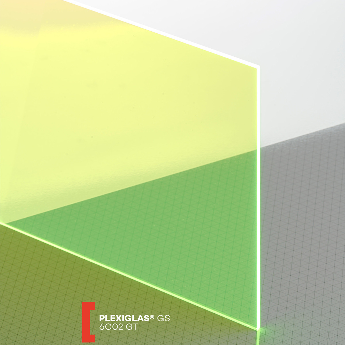 Plexiglas GS (3050x2030x3mm) 6C02 žalia fluor (2498)