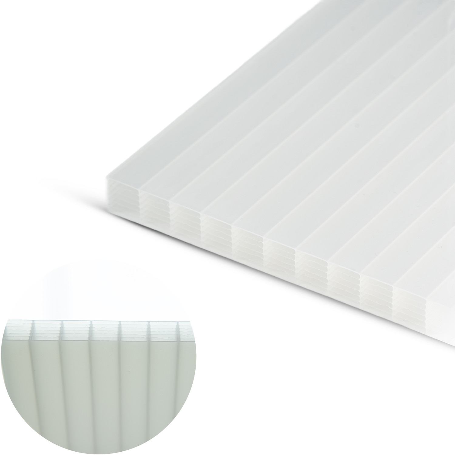 Polikarbonato plokštė PC Exolon multi UV IQ-RELAX 1140 6000x2100x16 mm 6 kameros, baltas 2,60kg/m2