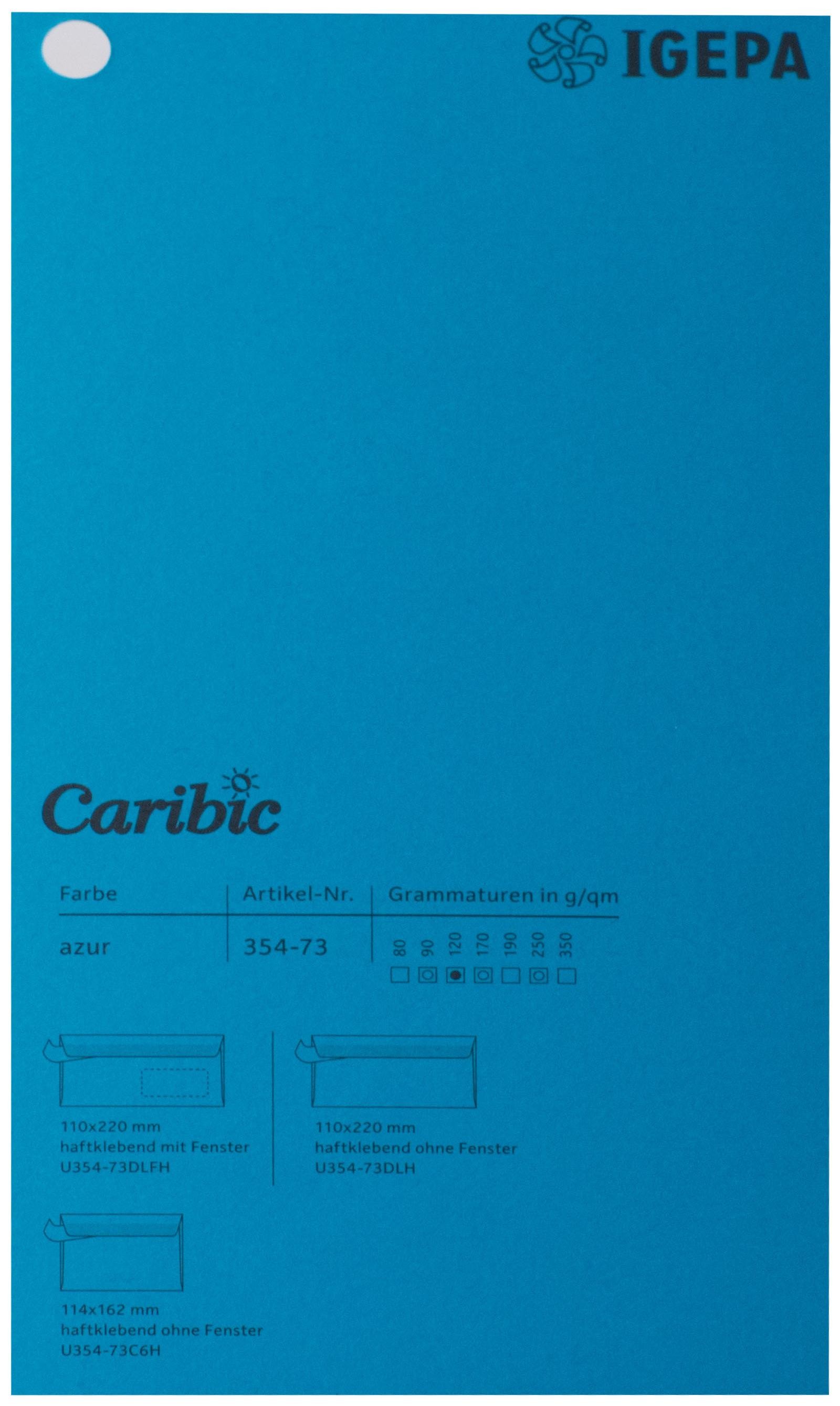 Spalvotas popierius Caribic Nr.73 170g/m2 65x92 cm (matinė žydra)