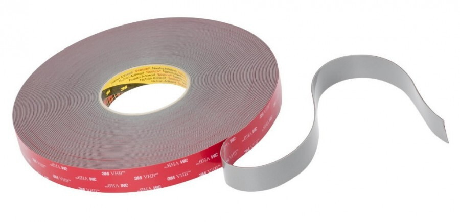 Dvipusė lipni pilka juosta 3M GPH-110GF VHB (19mm x 33m) atspari karščiui