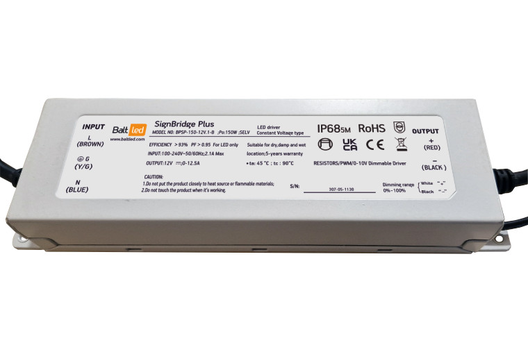 LED Maitinimo šaltinis BaltLED Signbridge SLIM Plus PWM BPSP-150-12V.1-B 150W