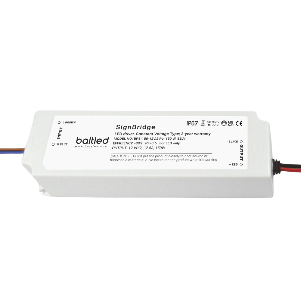 LED Maitinimo šaltinis BaltLED Signbridge Plus 150W IP67