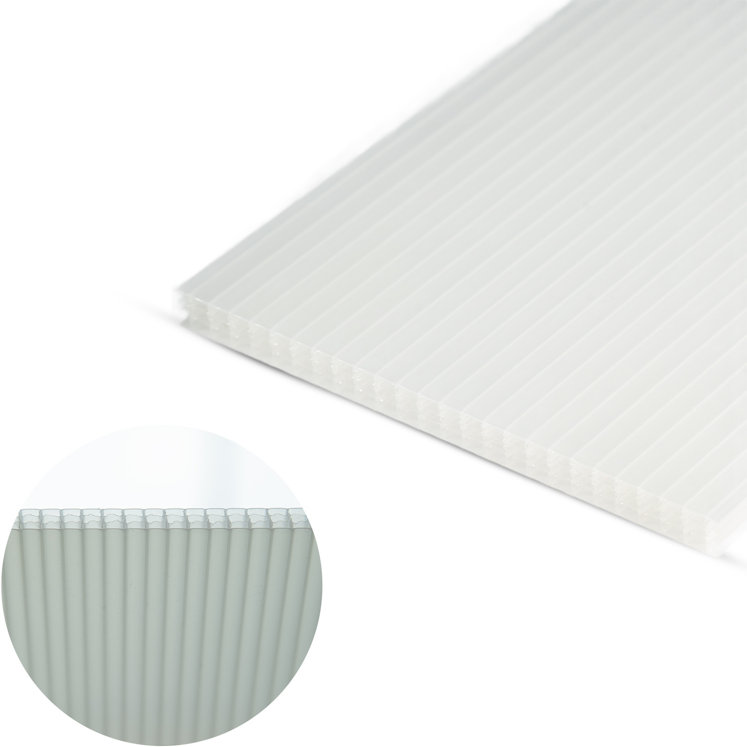 Polikarbonato plokštė PC Exolon multi UV IQ-RELAX 1140 6000x2100x10 mm 3 kameros, baltas 1,75kg/m2