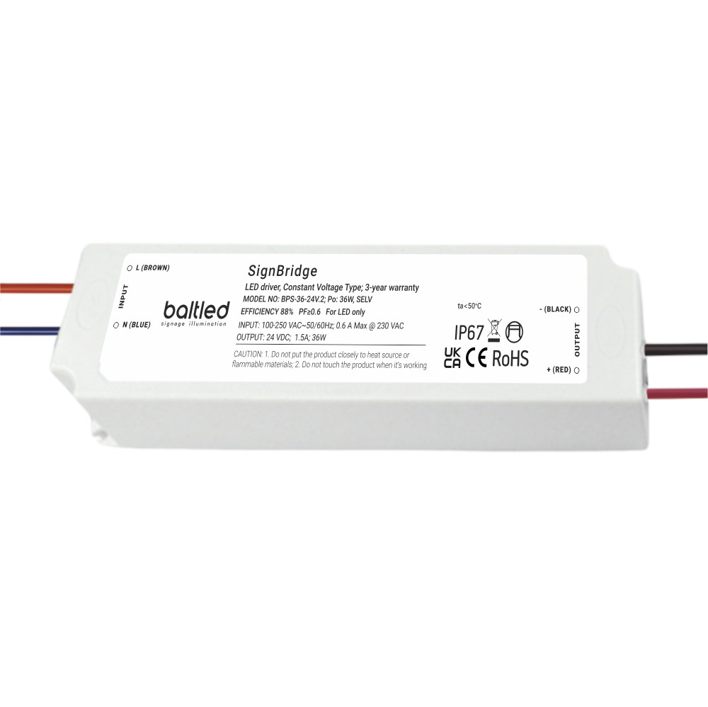 LED Maitinimo šaltinis BaltLED Signbridge Plus 36W IP67