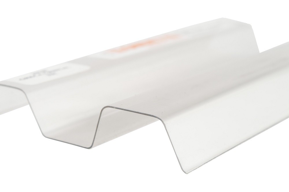 PVC Ondex Ecolux C020 trapecinė skaidri 2500x1095x0,8 mm  Greca 70/18 mm