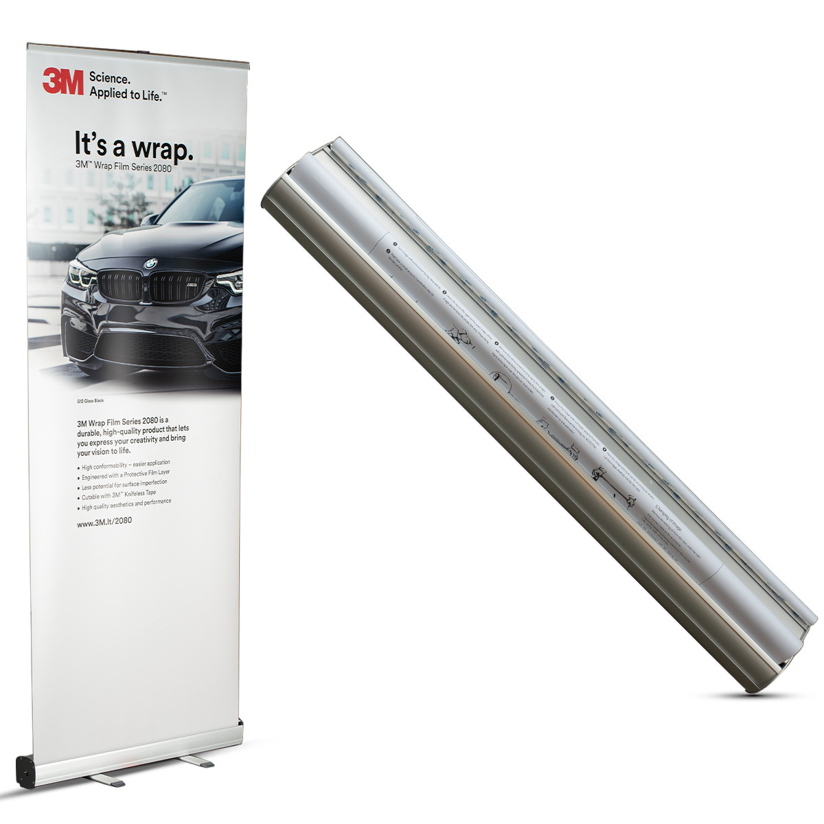 Stendas IGEPA Genesis Double roll up, model 7, (1000x2000mm) sidabrinis