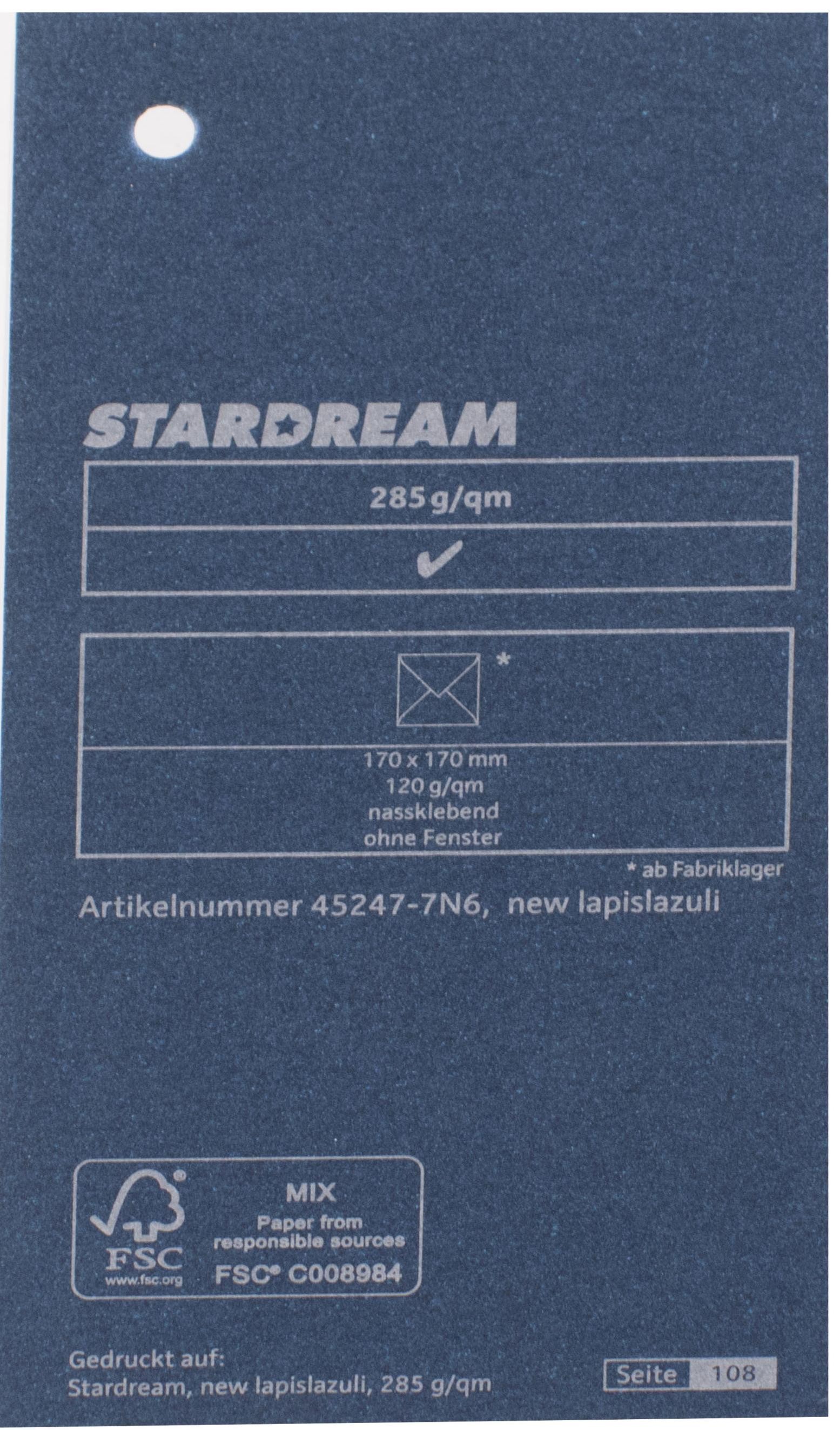 Metalizuotas popierius Stardream lapislazuli 120g/m2 72x102 cm t. mėlyna sp.