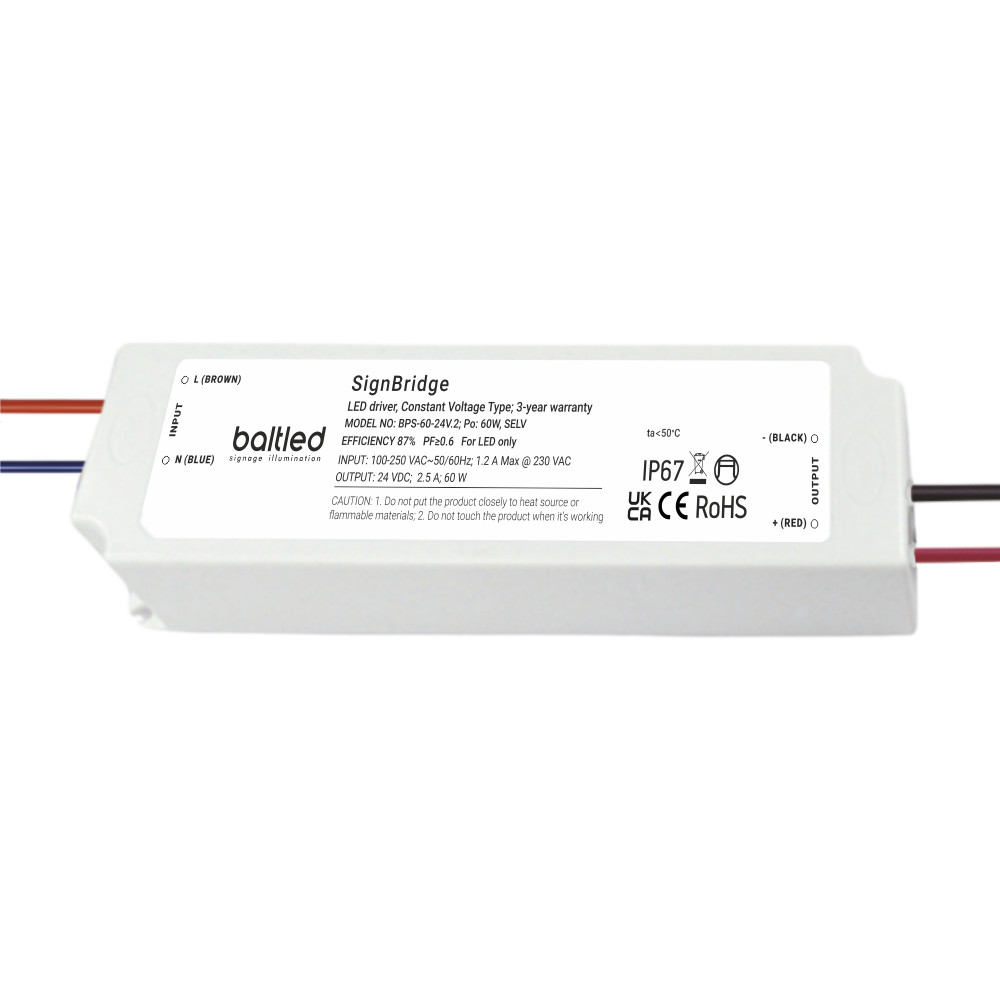 LED Maitinimo šaltinis BaltLED Signbridge Plus 60W IP67