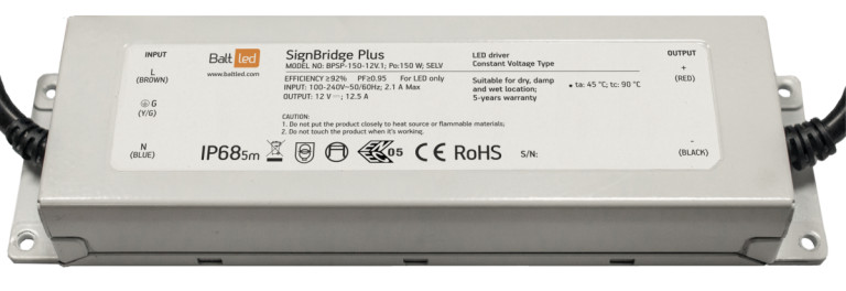 LED Maitinimo šaltinis BaltLED Signbridge Plus 150W IP68