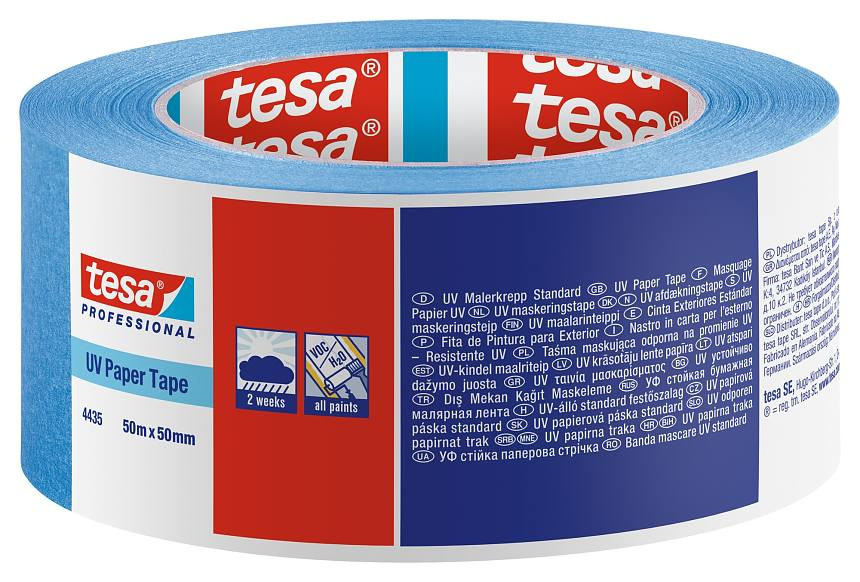 Apsauginė dažymo juosta Tesa 4333 lauko darbams (50mm x 50m)
