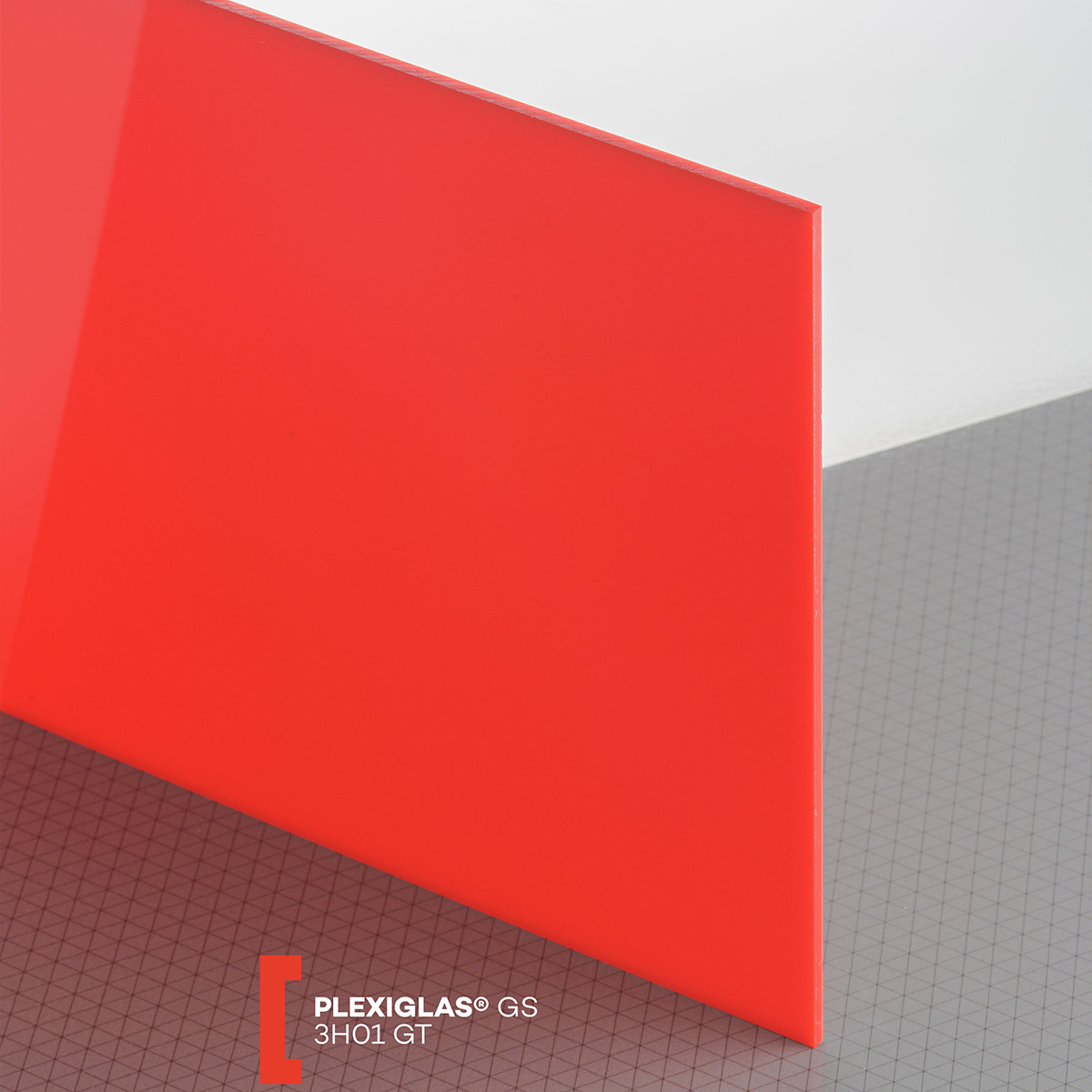 Plexiglas GS (3050x2030x3mm) 3H01 raudona