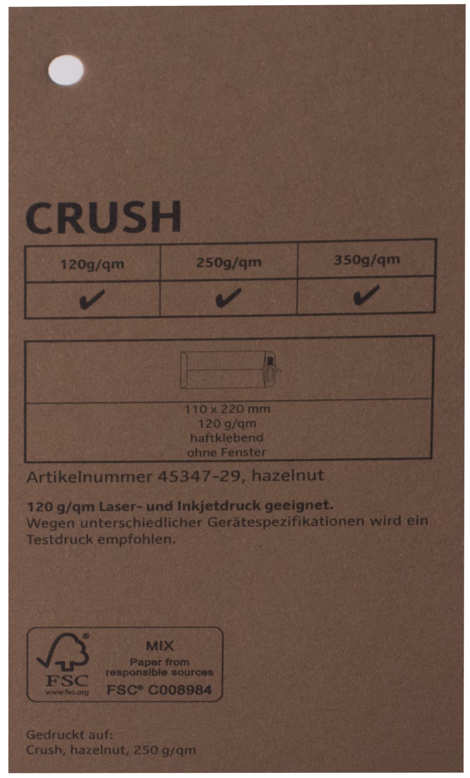 Spalvotas tekstūrinis dizaino popierius  CRUSH hazelnut 72x102cm 250g/m²