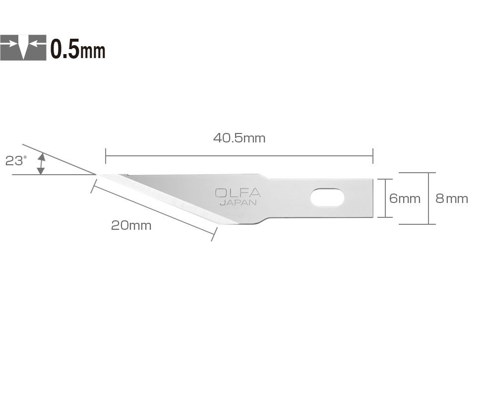 Geležtės KB4-S/5  skalpeliui AK-4   6mm 5 vnt.