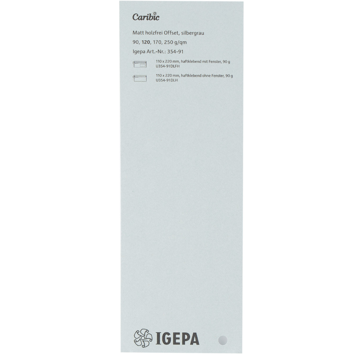 Spalvotas popierius Caribic Nr.91 250g/m2 65x92 cm (pilka)