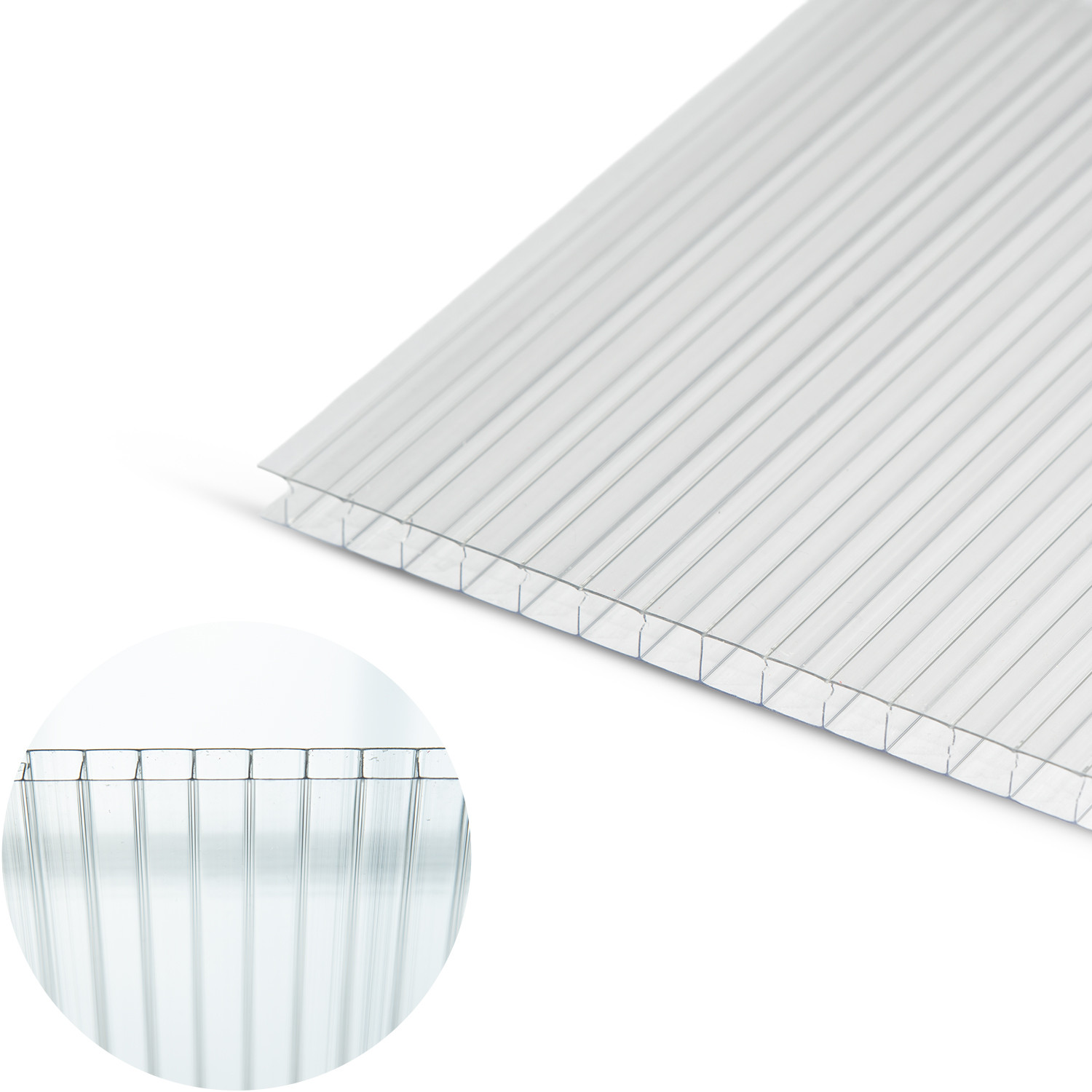 Polikarbonato plokštė PC Exolon multi UV 1099 6000x2100x10 mm 1 kameros, skaidrus 1,7kg/m2