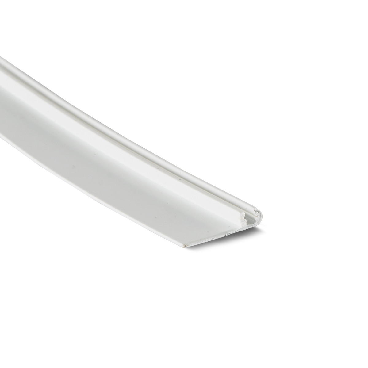 Plastikinis kantelis SignTrim 906 3mm F, baltas aliuminis ~RAL9005 (50m ritinys)