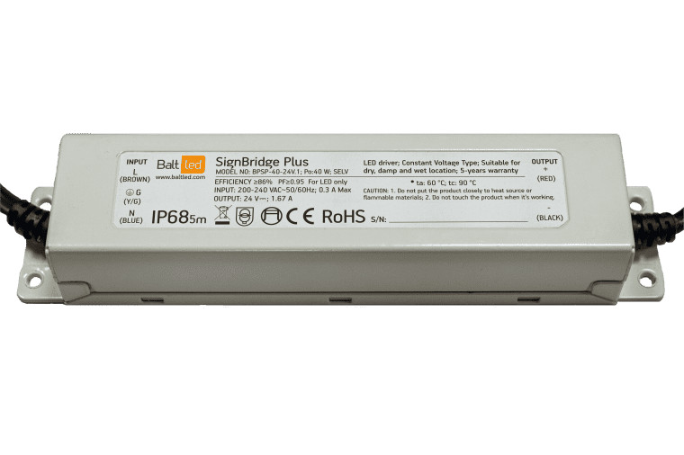 LED Maitinimo šaltinis BaltLED Signbridge Plus BPSP-40-24V.1 40W 24V