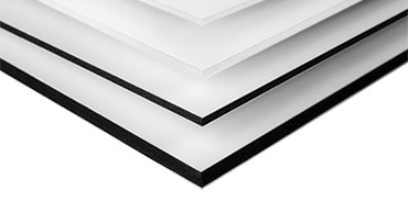 PVC putų plokštė Palboard DF (3050x2030x3mm) balta/juoda/balta su dvipuse apsaugine plėvele